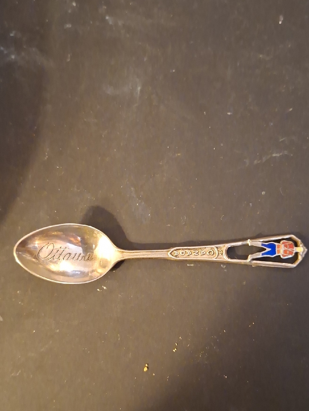 Ottawa, RCMP Enamel Sterling Silver Souvenir Spoon By BMCo.